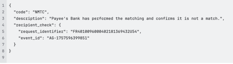 Error 1 for verification of recipient regulation