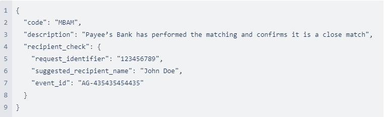 Error 2 for confirmation of recipient regulation