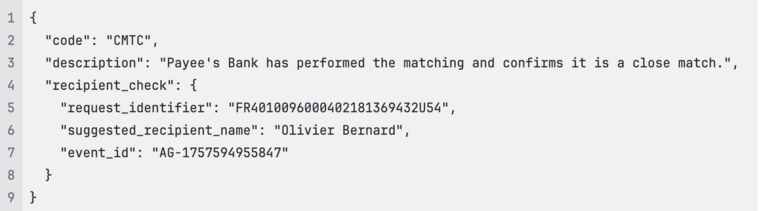 Error 2 for verification of recipient regulation