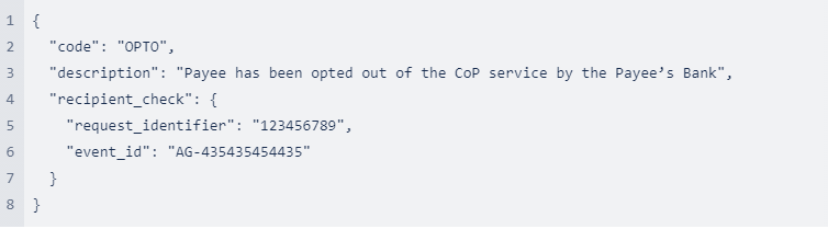 Error 9 for confirmation of recipient regulation